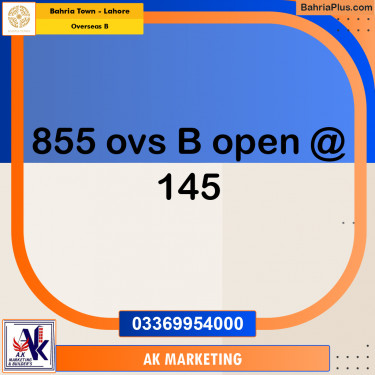 10 Marla Residential Plot for Sale in Overseas B -  Bahria Town, Lahore - (BP-347398)