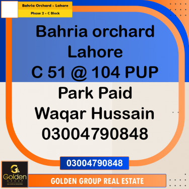 8 Marla Residential Plot for Sale in Phase 2 - C Block -  Bahria Orchard, Lahore - (BP-347429)