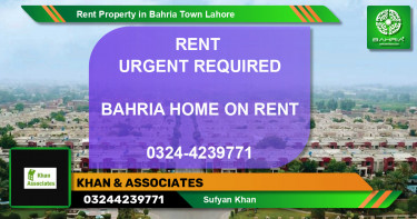 Residential Property for Rent in Bahria Town, Lahore - (BP-34744)