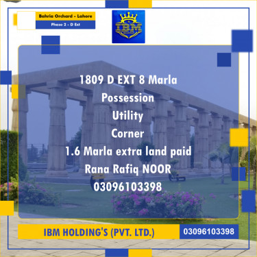 9.6 Marla Residential Plot for Sale in Phase 2 - D Ext -  Bahria Orchard, Lahore - (BP-347454)