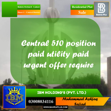 10 Marla Residential Plot for Sale in Phase 1 - Central District -  Bahria Orchard, Lahore - (BP-347492)