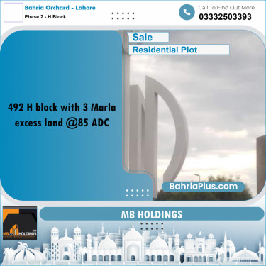 11 Marla Residential Plot for Sale in Phase 2 - H Block -  Bahria Orchard, Lahore - (BP-347529)