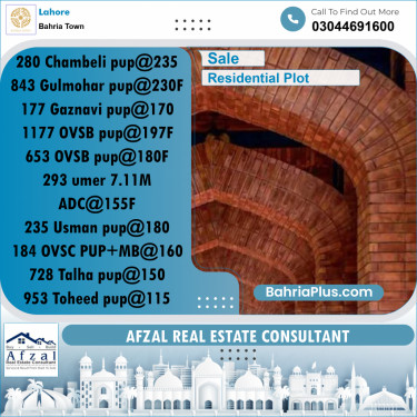 Residential Plot for Sale in Bahria Town, Lahore - (BP-347604)