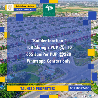 10 Marla Residential Plot for Sale in Sector C - Janiper Block -  Bahria Town, Lahore - (BP-347671)