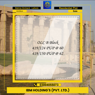 5 Marla Residential Plot for Sale in OLC-B Block -  Bahria Orchard, Lahore - (BP-347677)