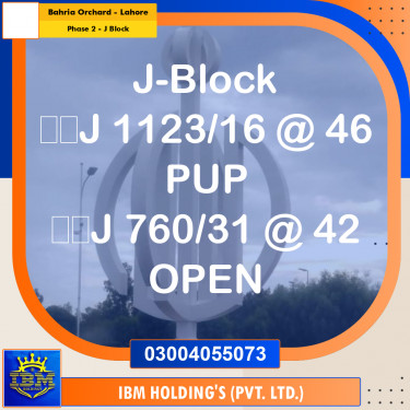 5 Marla Residential Plot for Sale in Phase 2 - J Block -  Bahria Orchard, Lahore - (BP-347691)