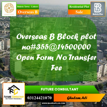 10 Marla Residential Plot for Sale in Overseas B -  Bahria Town, Lahore - (BP-347772)
