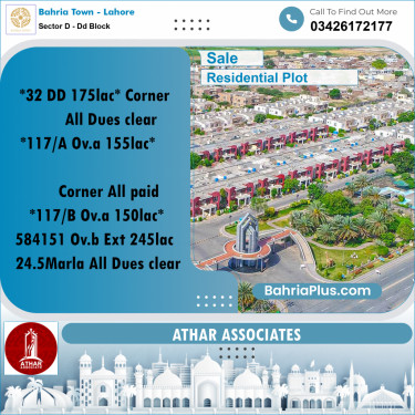 10 Marla Residential Plot for Sale in Sector D - DD Block -  Bahria Town, Lahore - (BP-347791)