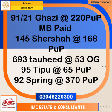 Residential Plot for Sale in Bahria Town, Lahore - (BP-347862)