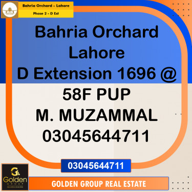 8 Marla Residential Plot for Sale in Phase 2 - D Ext -  Bahria Orchard, Lahore - (BP-347872)
