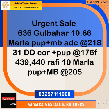 10 Marla Residential Plot for Sale in Sector C - Gulbahar Block -  Bahria Town, Lahore - (BP-347961)