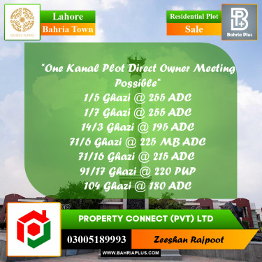 Residential Plot for Sale in Bahria Town, Lahore - (BP-347986)