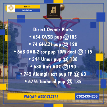 Residential Plot for Sale in Bahria Town, Lahore - (BP-348013)