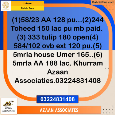 10 Marla Residential Plot for Sale in Bahria Town, Lahore - (BP-348194)