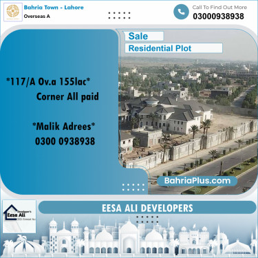 10 Marla Residential Plot for Sale in Overseas A -  Bahria Town, Lahore - (BP-348281)