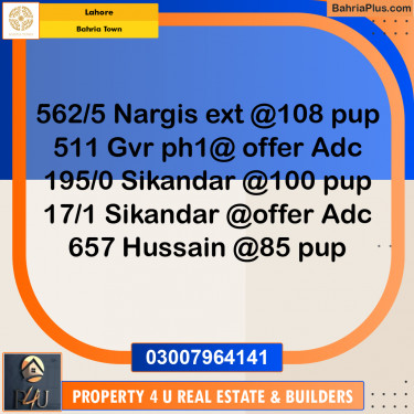 Residential Plot for Sale in Bahria Town, Lahore - (BP-348368)
