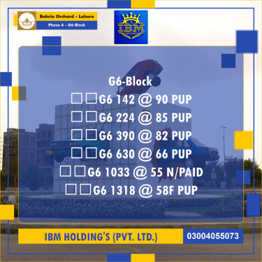 10 Marla Residential Plot for Sale in Phase 4 - G6 Block -  Bahria Orchard, Lahore - (BP-348425)