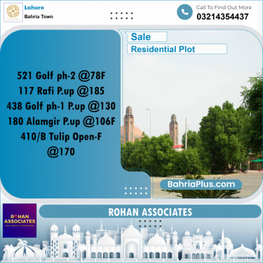 10 Marla Residential Plot for Sale in Bahria Town, Lahore - (BP-348534)