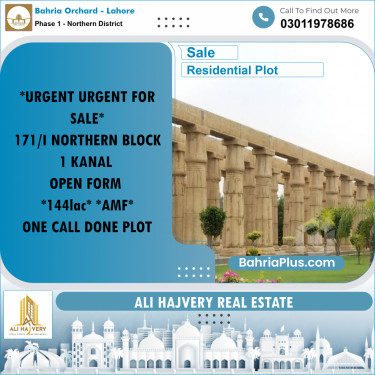 1 Kanal Residential Plot for Sale in Phase 1 - Northern District -  Bahria Orchard, Lahore - (BP-348572)