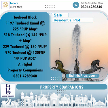 Residential Plot for Sale in Bahria Town, Lahore - (BP-348686)