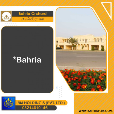 11 Marla Residential Plot for Sale in Phase 2 - D Block Commercial -  Bahria Orchard, Lahore - (BP-348738)