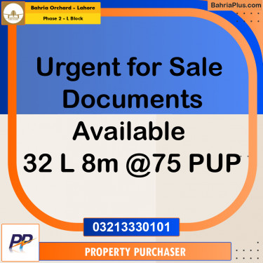 8 Marla Residential Plot for Sale in Phase 2 - L Block -  Bahria Orchard, Lahore - (BP-348741)