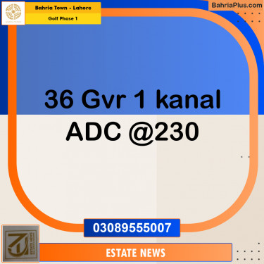 Residential Plot for Sale in Golf Phase 1 -  Bahria Town, Lahore - (BP-348746)