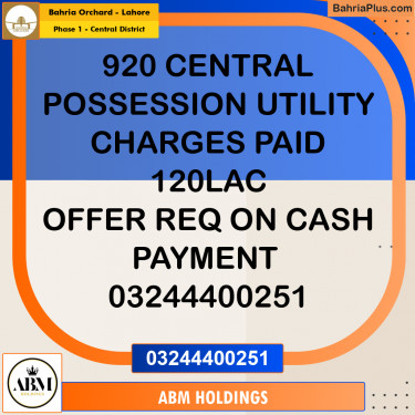 10 Marla Residential Plot for Sale in Phase 1 - Central District -  Bahria Orchard, Lahore - (BP-348839)