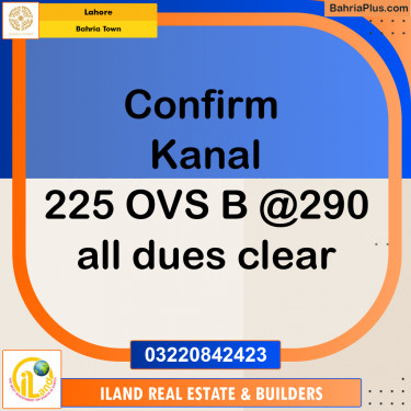 Residential Plot for Sale in Bahria Town, Lahore - (BP-348864)