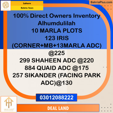 Residential Plot for Sale in Bahria Town, Lahore - (BP-348914)