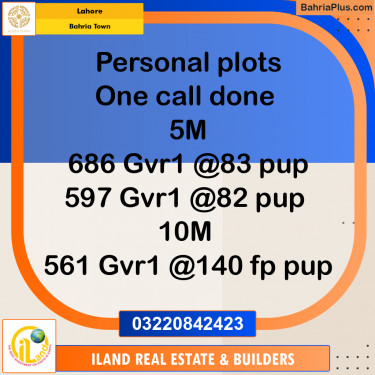 Residential Plot for Sale in Bahria Town, Lahore - (BP-348959)