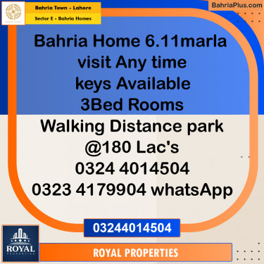 Residential Plot for Sale in Sector E - Bahria Homes -  Bahria Town, Lahore - (BP-348979)