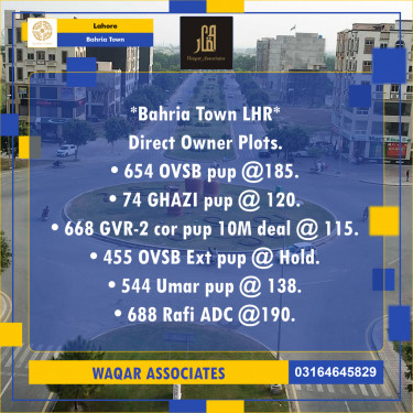 Residential Plot for Sale in Bahria Town, Lahore - (BP-349087)