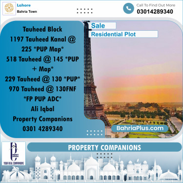 Residential Plot for Sale in Bahria Town, Lahore - (BP-349141)