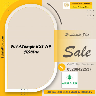 10 Marla Residential Plot for Sale in Sector F - Alamgir Block -  Bahria Town, Lahore - (BP-349187)