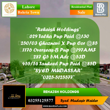 Residential Plot for Sale in Bahria Town, Lahore - (BP-349195)