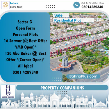 Residential Plot for Sale in Bahria Town, Lahore - (BP-349428)