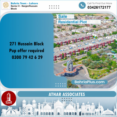 11 Marla Residential Plot for Sale in Sector C - Nargis/Hussain Block -  Bahria Town, Lahore - (BP-349432)