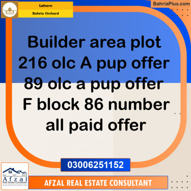 5 Marla Residential Plot for Sale in Bahria Orchard, Lahore - (BP-349469)