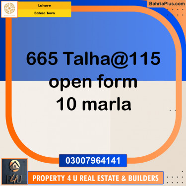Residential Plot for Sale in Bahria Town, Lahore - (BP-349485)