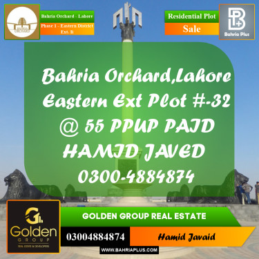5 Marla Residential Plot for Sale in Phase 1 - Eastern District Ext. II -  Bahria Orchard, Lahore - (BP-349502)