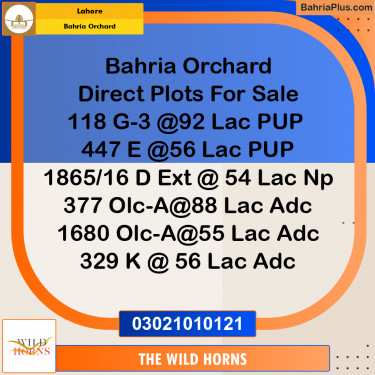 Residential Plot for Sale in Bahria Orchard, Lahore - (BP-349512)