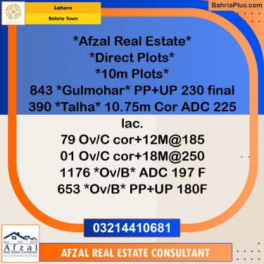 Residential Plot for Sale in Bahria Town, Lahore - (BP-349522)