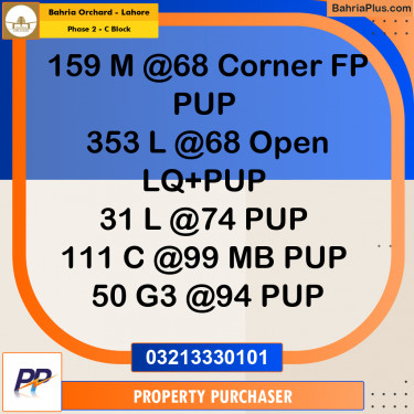 8 Marla Residential Plot for Sale in Phase 2 - C Block -  Bahria Orchard, Lahore - (BP-349525)