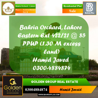 8 Marla Residential Plot for Sale in Phase 1 - Eastern District Ext. II -  Bahria Orchard, Lahore - (BP-349532)