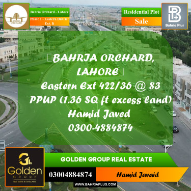 8 Marla Residential Plot for Sale in Phase 1 - Eastern District Ext. II -  Bahria Orchard, Lahore - (BP-349534)
