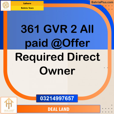 Residential Plot for Sale in Bahria Town, Lahore - (BP-349558)
