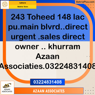 10 Marla Residential Plot for Sale in Bahria Town, Lahore - (BP-349665)