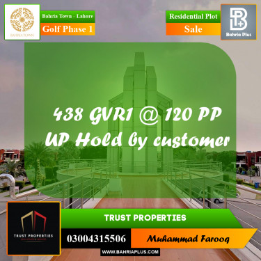 10 Marla Residential Plot for Sale in Golf Phase 1 -  Bahria Town, Lahore - (BP-349738)