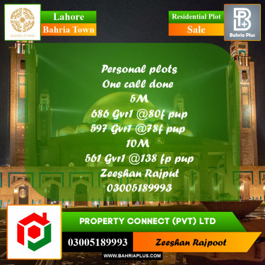 Residential Plot for Sale in Bahria Town, Lahore - (BP-349794)